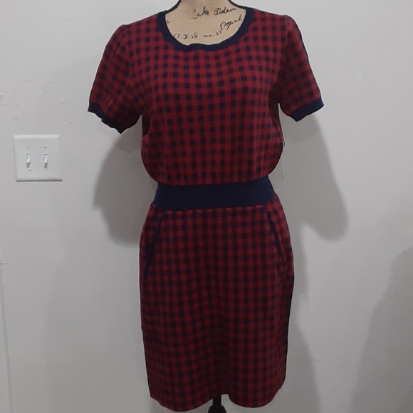 Modcloth red & blue gingham dress - Picture 3 of 16